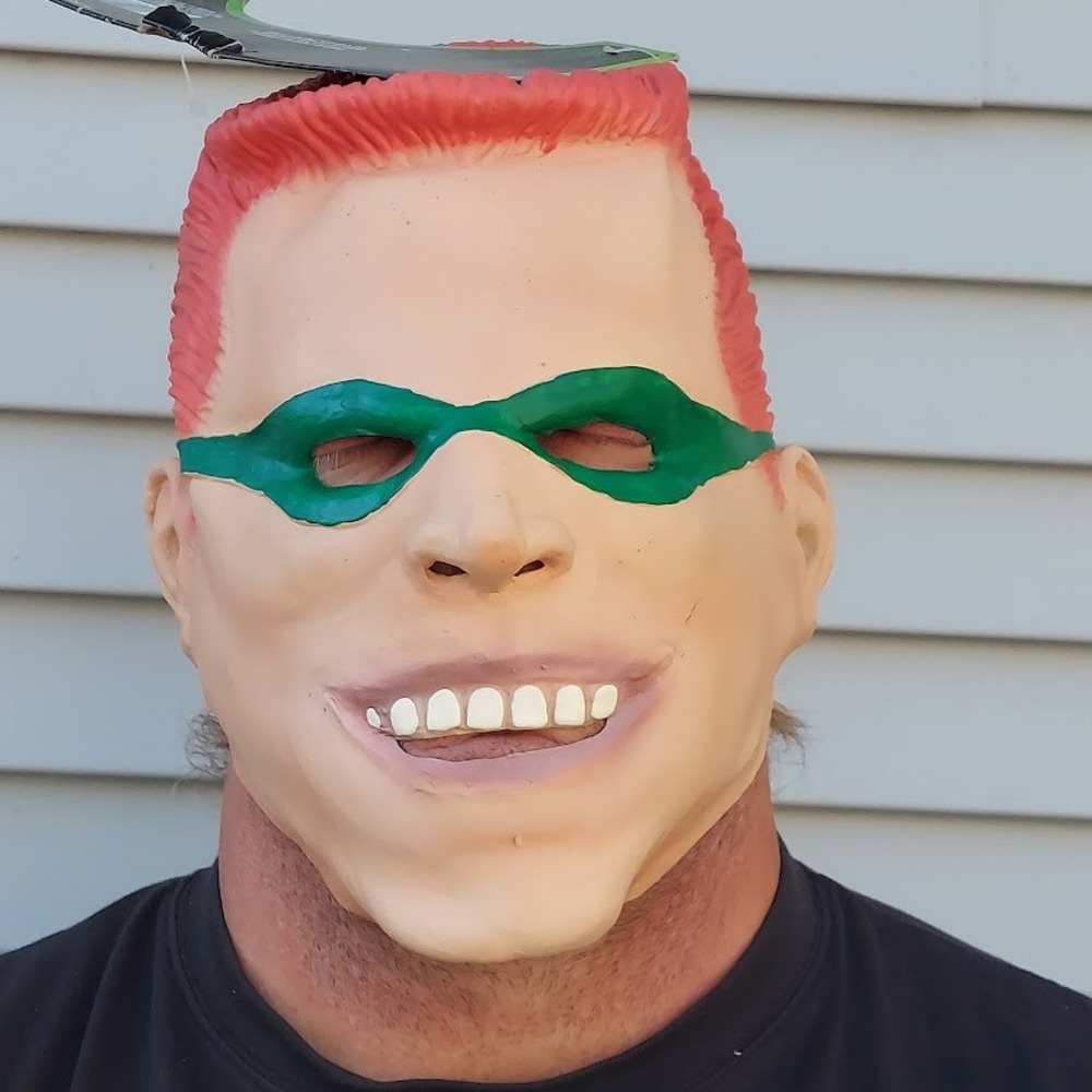 Vintage 1995 DC Comics The Riddler Mask Rubies Batman Forever Adult Latex 3053